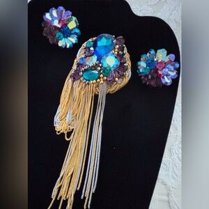 Colorful Beaded Brooch Set